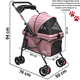 thumbnail image 4 of Carriola para Mascotas Cochecito para Perros y Gatos Pequeños - Medianos Ligera y Plegable con Freno Bandeja Portavasos - Rosa, 4 of 6