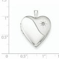 thumbnail image 2 of Beautiful Sterling Silver Rhodium-plated 20mm with Dia. Star Satin/Polished Heart Loc, 2 of 2