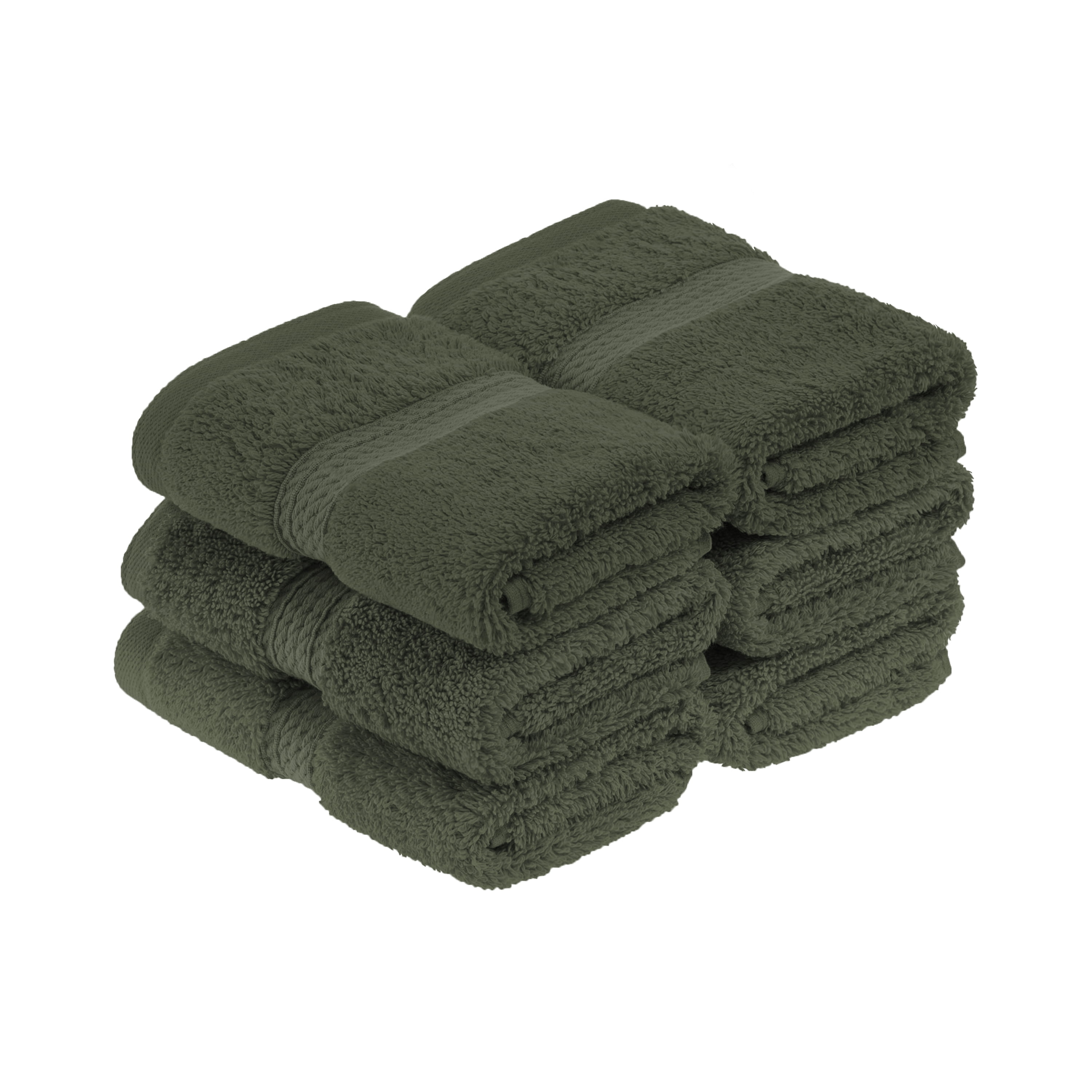 Premium Egyptian Cotton Highly Absorbent Assorted 6-Piece Plush Towel Set - 13" x 13"