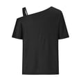 thumbnail image 6 of Patlollav Women Tshirts Under $10,Summer Short Sleeve T Shirts for Women Sexy Off Shoulder Tops Casual Vacation Tees, 6 of 6