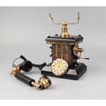 thumbnail image 2 of Teléfono antiguo con manivela rotativa con cable Retro-Teléfonos decorativos vintage, negro, 2 of 5