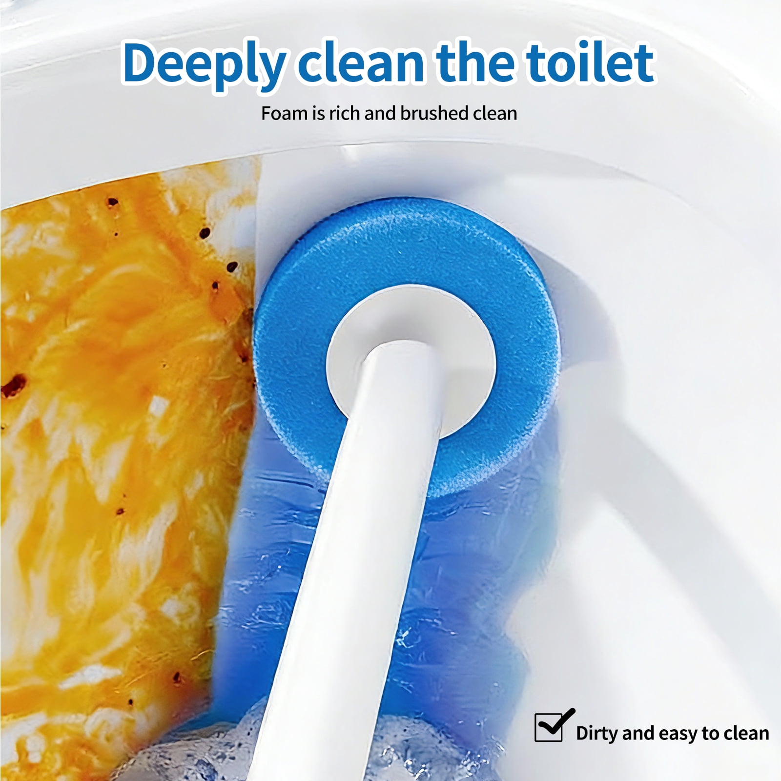 SOPAMI Disposable Toilet Cleaning System - Toilet Wand Kit with 32 High-Performance Refills, Wall Mounted Toilet Brush and Holder for Deep Cleaning Bathroom 32pcs