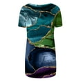 thumbnail image 4 of Pompotops T-shirt d'Été à Col Rond Ample pour Femmes, Blouse Décontractée à Imprimé à Manches Courtes, Liquidation, 4 of 5