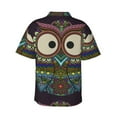 thumbnail image 3 of Picia Boho Owl Gentle Cotton Regular Fit Short Sleeve Casual Hawaiian Shirt for Men-3X-Large, 3 of 9