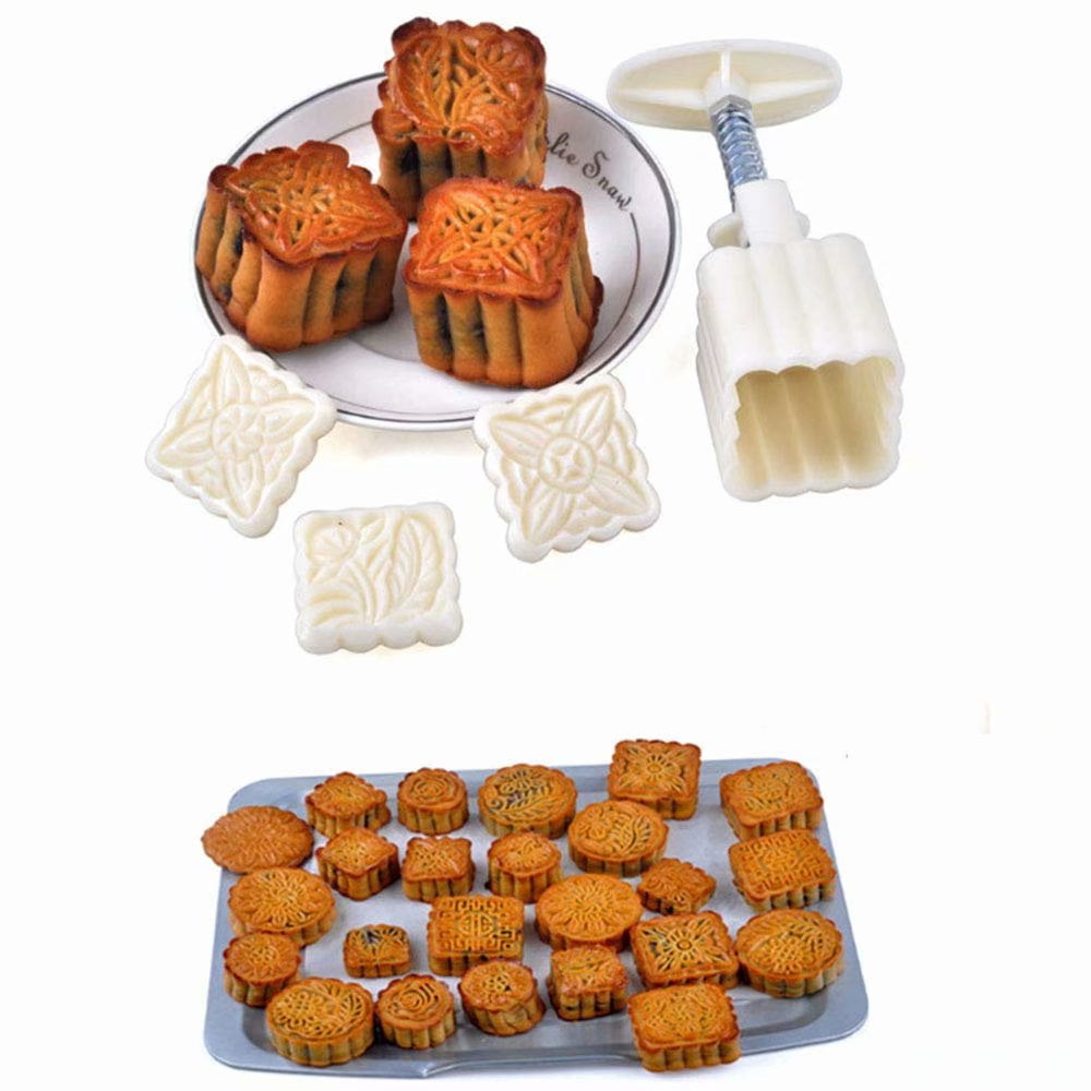 4 Sets Moon Cake Mold with 12 Pcs Stamps DIY Mid Autumn Festival Decoration 50g 100g Walmart