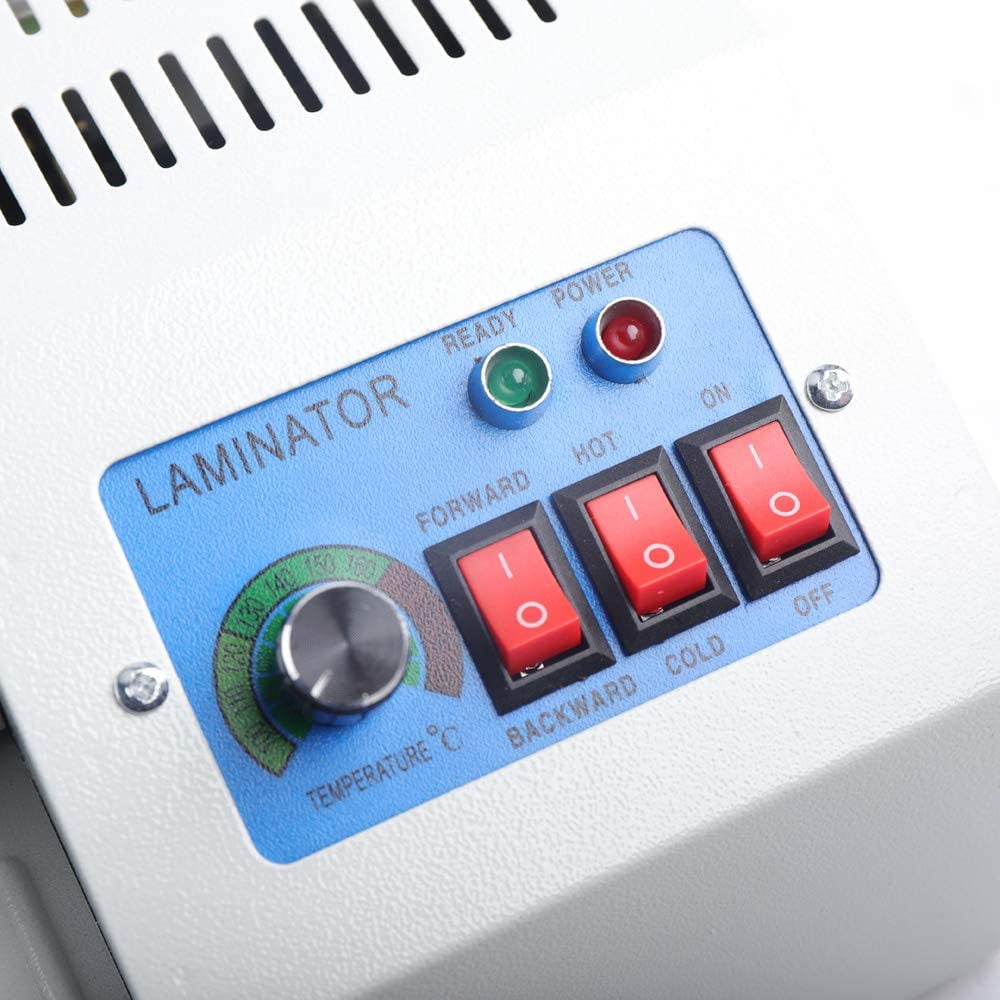 Fichiouy Hot & Cold Roll Laminator Machine 4 Rollers Laminating Machine A3 A4 for Home Office White