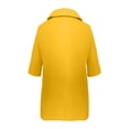 thumbnail image 5 of Womens Tops V Neck Lapel Solid Color Cotton Linen Loose Hooded Top T Shirt Short Sleeve T Shirt, 5 of 6