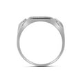 thumbnail image 2 of 10kt White Gold Mens Round Diamond Rectangle Cluster Ring 1/2 Cttw, 2 of 2