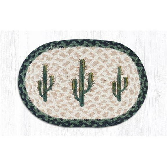 Capitol Importing 81-116SA 10 x 15 in. Jute Oval Saguaro Printed Swatch