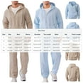 thumbnail image 3 of Fewfanhot Mens Sweatsuit 2 Piece Casual Outfits Hooded Zipper Sweatshirt Tracksuit & Joggers Sweatpants Sweatsuit Set, 3 of 9
