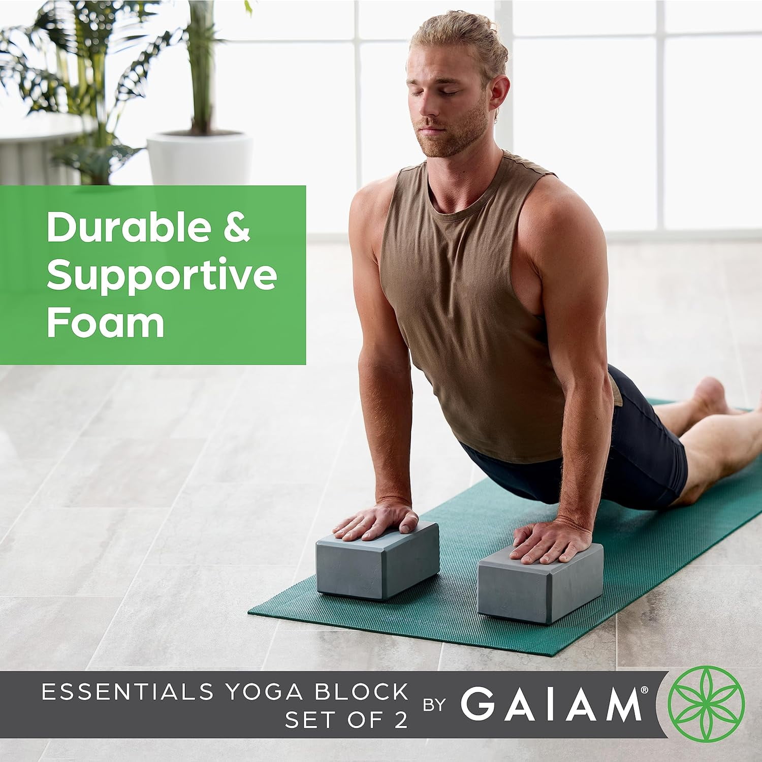Gaiam Essentials Yoga Block, Set of 2 - Supportive Latex-Free Eva Foam Soft Non-Slip Surface for Yoga, Pilates, Meditation, Grey Gaiam Essentials Yoga Block, Set of 2 - Supportive Latex-Free Eva Foam Soft Non-Slip Surface for Yoga, Pilates, Meditation, Grey