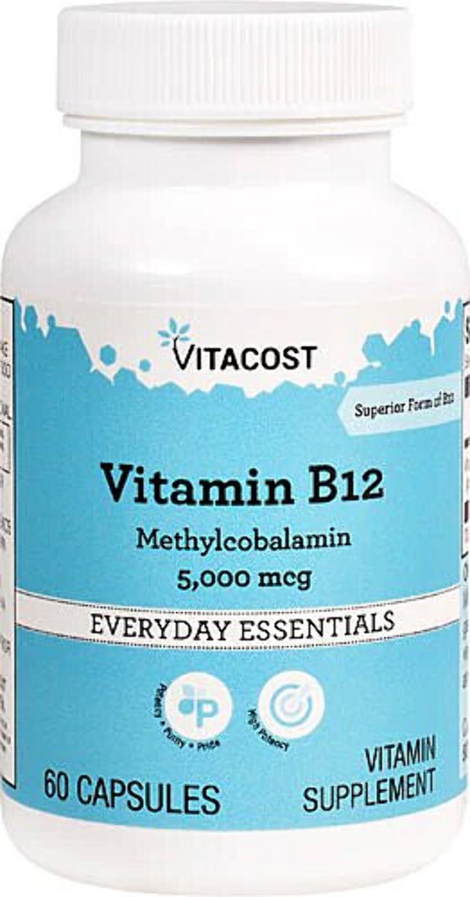 Vitacost Vitamin B12 Methylcobalamin 5000 mcg 60 Capsules