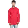 thumbnail image 2 of Chemise Kurta Courte pour Homme en Coton, Mode Indienne, Vêtements (Rouge, M), 2 of 5