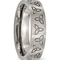 thumbnail image 4 of Titanium Brushed 6mm Trinity Symbol Flat Band (Size 9) Made In China tb267-9, 4 of 5