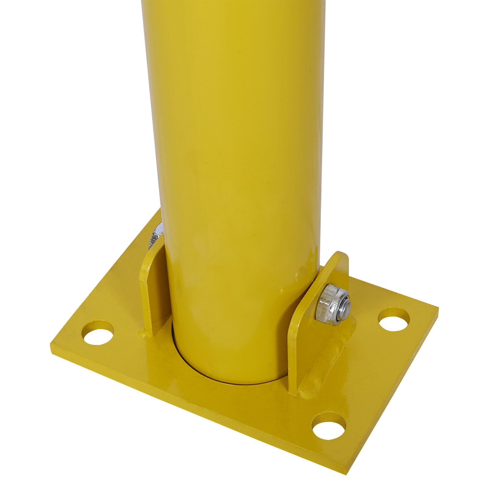 , Parking bollard,pole barrier with lock ,car parking protection posts,home garage street decor ,parking barrier Round yellow, Yellow ,Steel ,