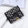 thumbnail image 1 of Cartera retro europea y americana para mujer, larga, de gran capacidad, con hebilla en D, multifunción, con tres pliegues y múltiples tarjetas, 1 of 6