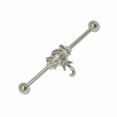 thumbnail image 1 of Industrial Straight Barbell 14G Surgical Steel with Removable Elephant Charm, 1 of 3