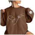 thumbnail image 1 of HNMKIU Hauts pour Femmes Chandail en Molleton Imprimé Surdimensionné Col Rond Manches Longues Chandail, 1 of 4