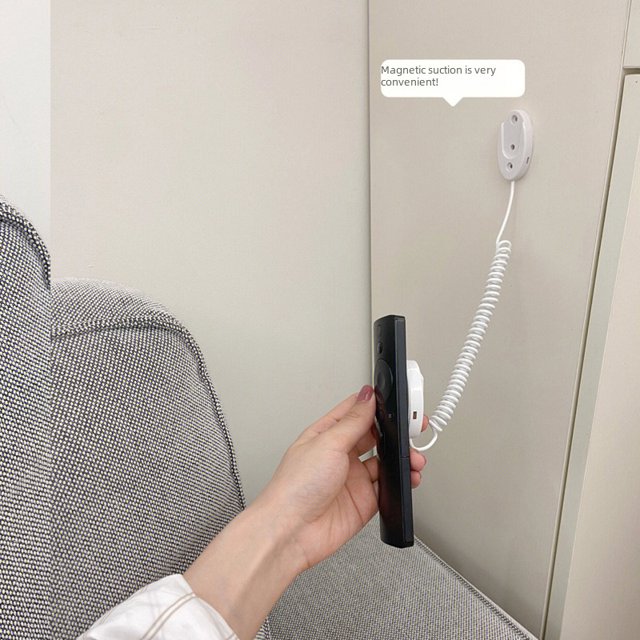 Caja de almacenamiento de artefactos antipérdida con control remoto, gancho de pared, bucle magnético, sala de estar, aire acondicionado, TV, cuerda fija