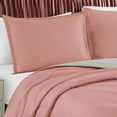 thumbnail image 2 of Esca Modern Pink Solid Print Polyester Bedspread Coverlet, King Reversible (3 Piece), 2 of 5