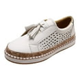 thumbnail image 4 of Dakaela Womens Slip on Loafer Shoes Hollow Tassel Casual Walking Shoe Office Business Work Sneakers Flats, 4 of 5