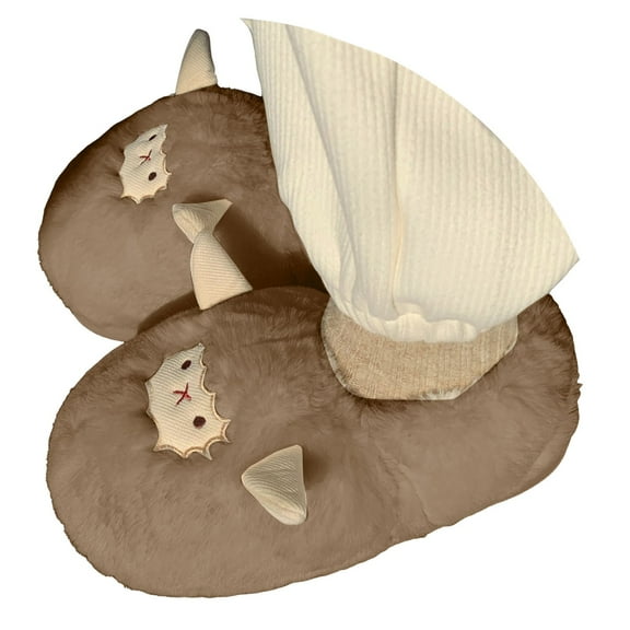 Oyedens Cute Slippers for Women Sheep Animal Fuzzy House Slippers Warm Plush Memory Foam Indoor Shoes