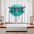 thumbnail image 2 of Ambesonne Dragonfly Kitchen Curtains, Detailed Line Art Insect, 55"x45", Seafoam Charcoal Grey, 2 of 3