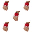 thumbnail image 2 of Wosthever Ramillete de muñeca decorativo de tela para dama de honor, flor nupcial hecha a mano y ligera, rosa, N24 rojo Type2 NO2, 2 of 6