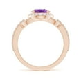 thumbnail image 2 of ANGARA Natural 1.6 Ct. Amethyst with Diamond Classic Ring in 14K Rose Gold for Women (Ring Size: 3.5), 2 of 9