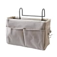 thumbnail image 1 of EeaseMX Bolsa organizadora colgante para mesita de noche, organizador multifunción para guardar libros y artículos diversos, ideal para dormitorio, cuna de bebé (gris), 1 of 7
