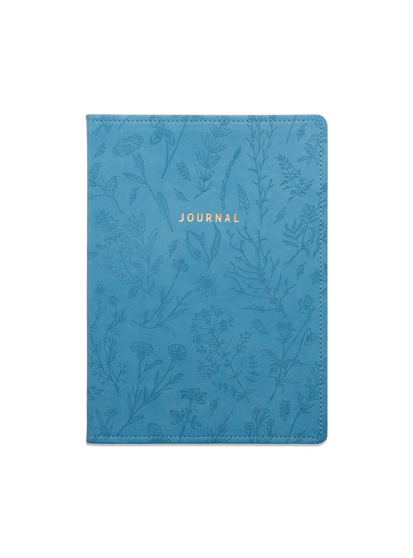 Pen + Gear Leatherette Embossed Jumbo Journal, Blue, 7.375" x 10.25" x 0.75", 192 Lined Pages