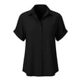 thumbnail image 4 of asjyhkr Shirts for Women Button Down Short Sleeve Quick Drying Office Commute Work Wear Shirts, 4 of 9