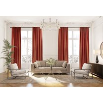 3S Brother's Extra Long Solid Luxury Matte Velvet Soft Curtain Yam Orange Single Panel Hanging Back Tap & Rod Pocket Home Décor 5-25 Feet Custom Made Curtains -Made in Turkey Each(52"x108")