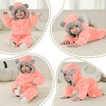 thumbnail image 4 of breaise Newborn Baby Bear Outfit With Fold-Over Mittens and Footies Girls Boys Winter Fleece Clothes Hooded Romper Snowsuit, 4 of 7