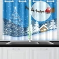 thumbnail image 3 of MKHERT Santa Claus and Reindeer Window Curtains Kitchen Curtain Room Bedroom Drapes Curtains 26x39 inch, 2 Piece, 3 of 3