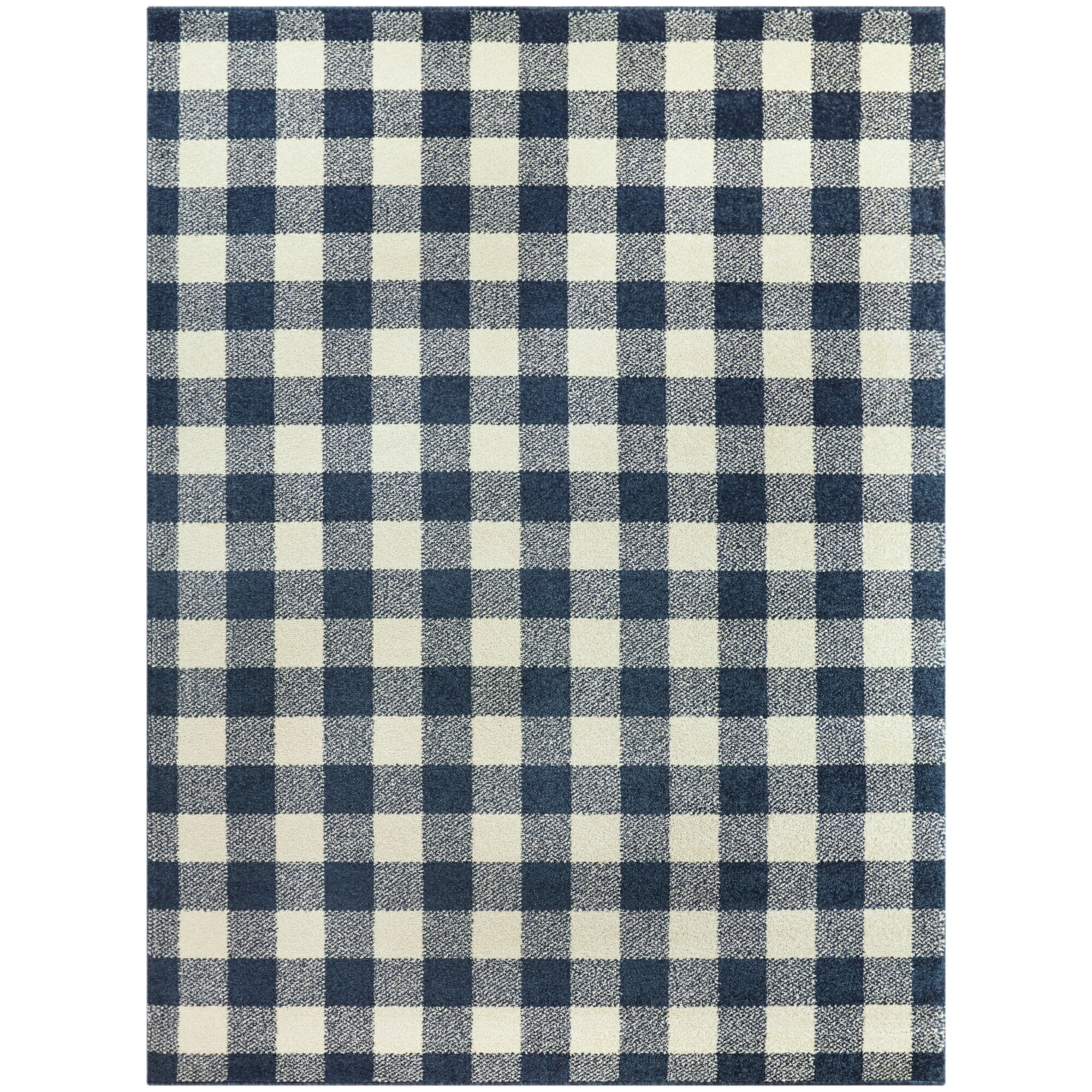Canyon Navy Plaid Area Rug 5x7