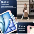 thumbnail image 5 of Case for iPad Air 13 Inch M3/M2 2025/2024 with Rotating Stand Pencil Holder Hand/Shoulder Strap, Heavy Duty Shockproof Protective Cover, 5 of 7