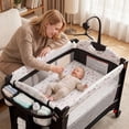 thumbnail image 3 of AILEEKISS 4-in-1 Portable Baby Play Yard with Changing Table for Newborn, Multicolor, 3 of 11