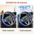 thumbnail image 4 of Universal Blue Car Steering Wheel Cover Carbon Fiber Breathable Anti-slip Wear-Resistant, 4 of 4
