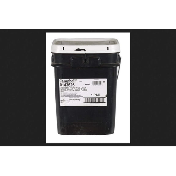 Campbell 0143626 3/8" X 45' Proof Coil Chain Square Pail