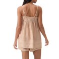 thumbnail image 4 of Womens Striped 2 Piece Lounge Sets Sleeveless Striped Pjs Set Cami Top and Shorts Pajama Set Outfits, 4 of 9