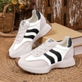 thumbnail image 2 of Womens Tennis Shoes Retro Splice Suede Trainer Althetic Shoes Casual Antislip Sneakers Lace up Running Shoes White Size 9.5, 2 of 9