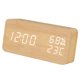 thumbnail image 3 of Bewildely Despertador LED Reloj de madera Control de voz Medidor digital de temperatura y humedad USB / AAA Reloj electrónico de escritorio Electrodomésticos Lámpara de bambú blanco, 3 of 6