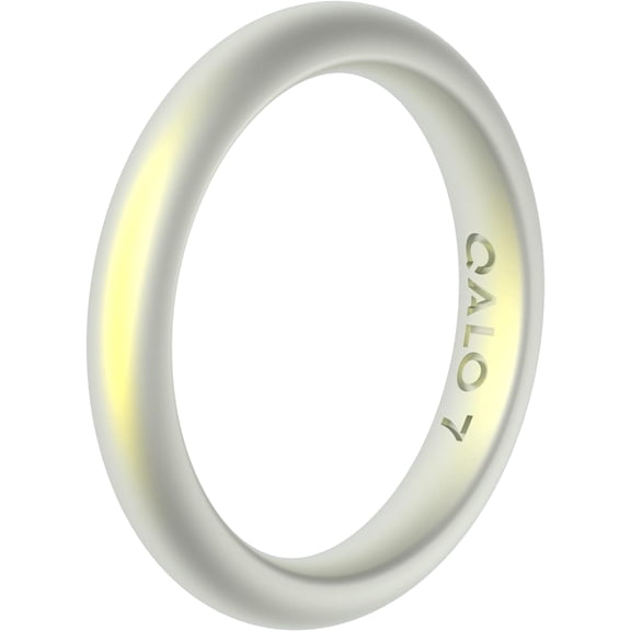 QALO Women's Holographic White Classic Stackable Silicone Ring – Durable Wedding Bands with Flexible Comfortable Fit – Skin-Friendly and Lightweight Design – Size 06