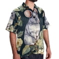 thumbnail image 2 of Cat Men's Short Sleeve Spread Collar Beach Shirts Casual Printed Button Down Unisex Summer Tops, 2 of 6