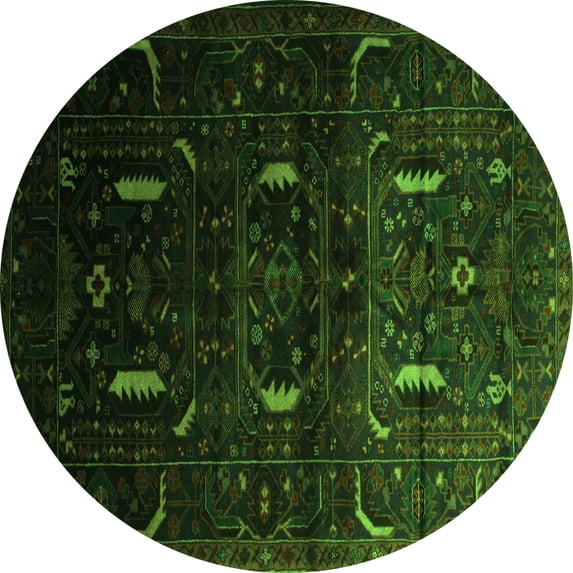 Ahgly Company Indoor Round Persian Green Traditional Area Rugs, 8' Round