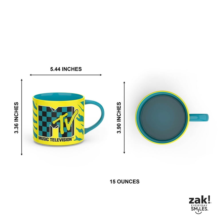 Zak Designs 15oz Modern Mug, Mtv, Size: 3.9 inch x 5.44 inch x 3.36 inch