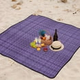 thumbnail image 6 of Purple Plaid Picnic Blanket Waterproof Beach Blankets Sandproof Large Mat with Storage Bag Camping Grass Travel Hiking Park 78"x78", 6 of 6