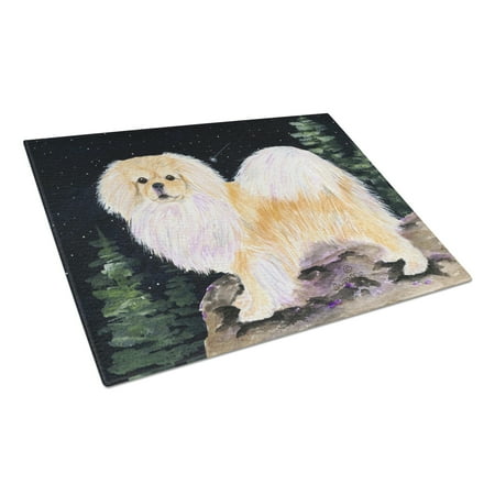 

Carolines Treasures SS8504LCB Starry Night Tibetan Spaniel Glass Cutting Board Large 12H x 16W multicolor