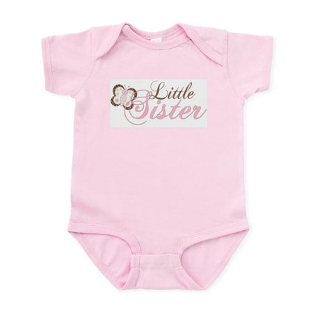 

CafePress - Pink Butterfly Little Sister Infant Bodysuit - Baby Light Bodysuit Size Newborn - 24 Months